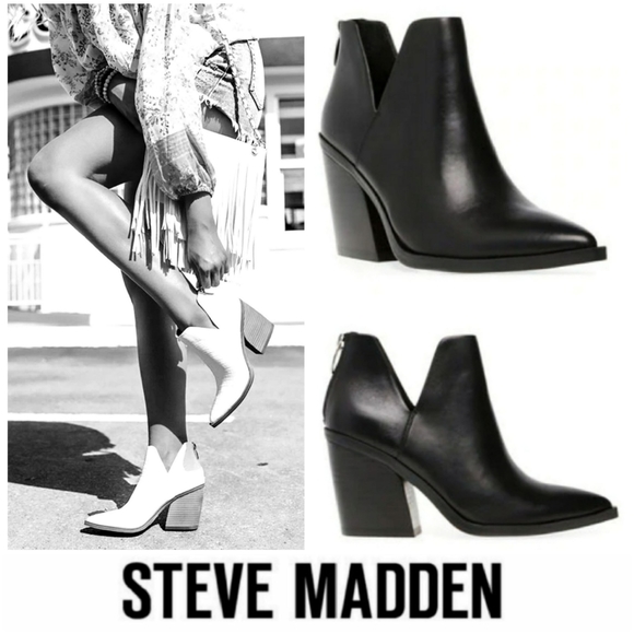 Steve Madden Shoes - Western Chic Steve Madden Black Leather Booties